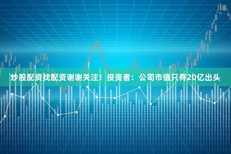 炒股配资找配资谢谢关注！投资者：公司市值只有20亿出头